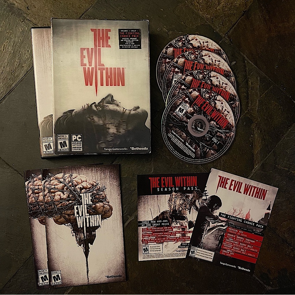 Evil Within w/3D Slipcover (PC DVD Rom Game, 2014, Bethesda) 4 Disc Complete